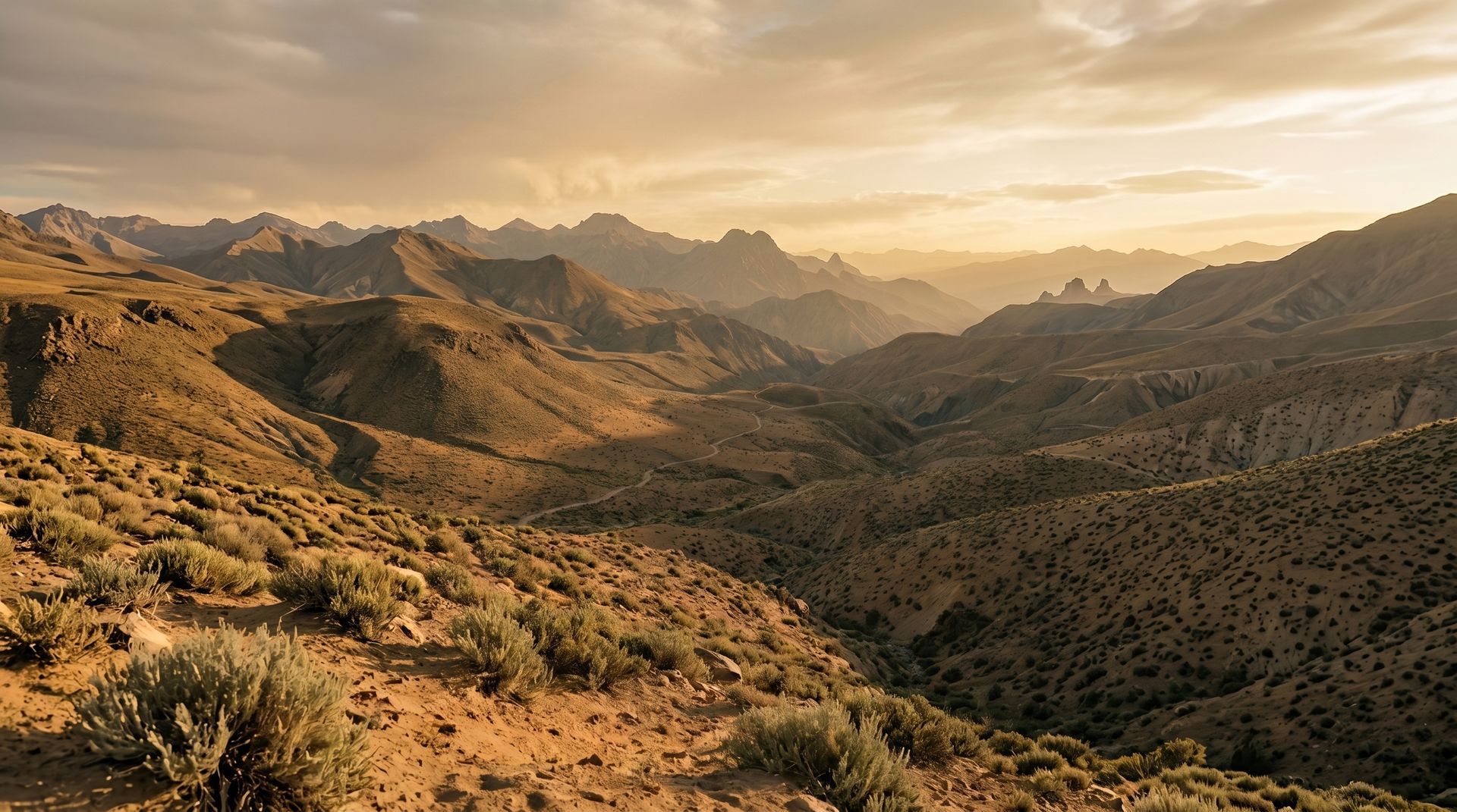 Valle andino del sur peruano al atardecer