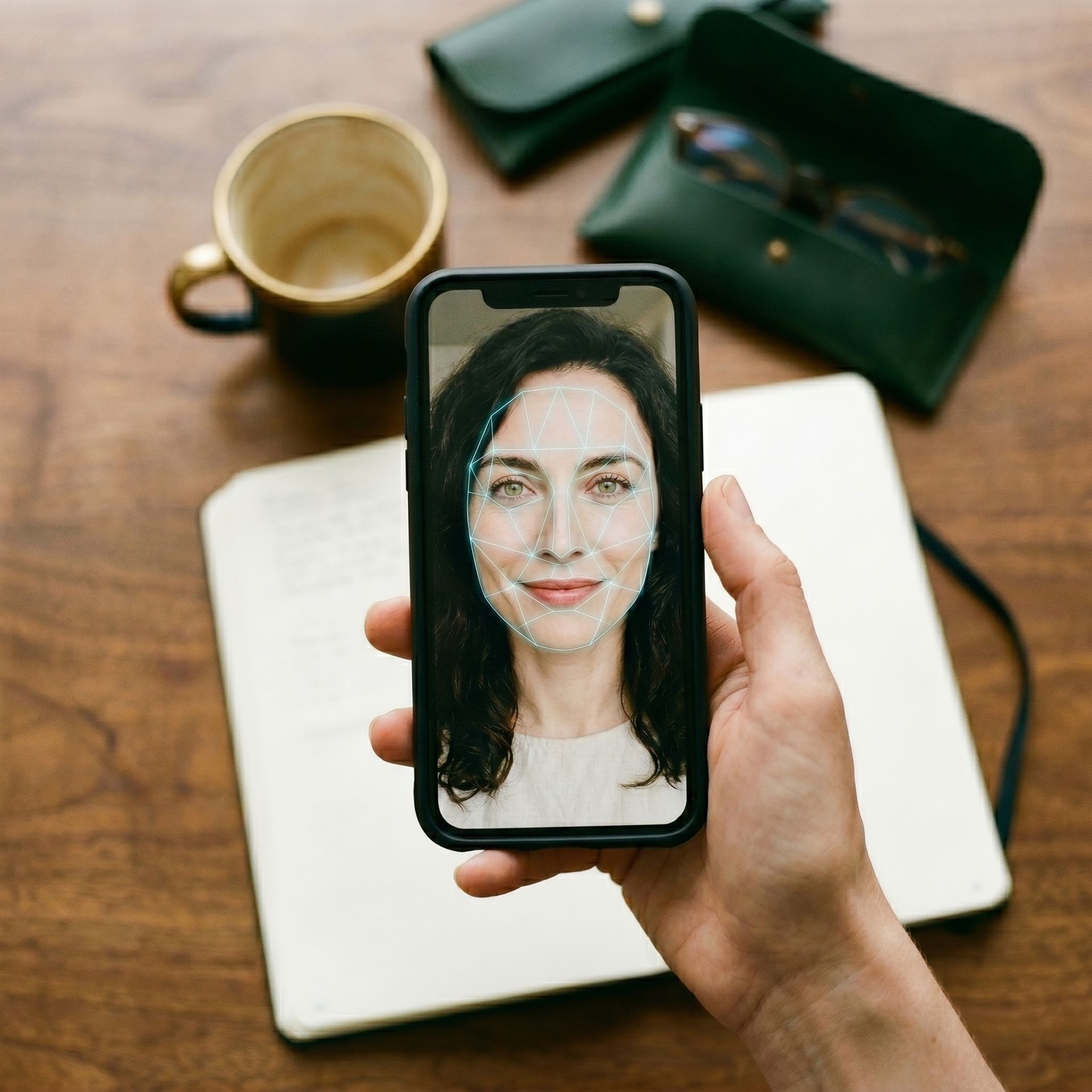 Smartphone detectando un rostro